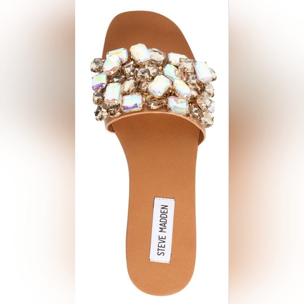 Steve Madden Women's Brionna Rhinestone Slip-on Sandals